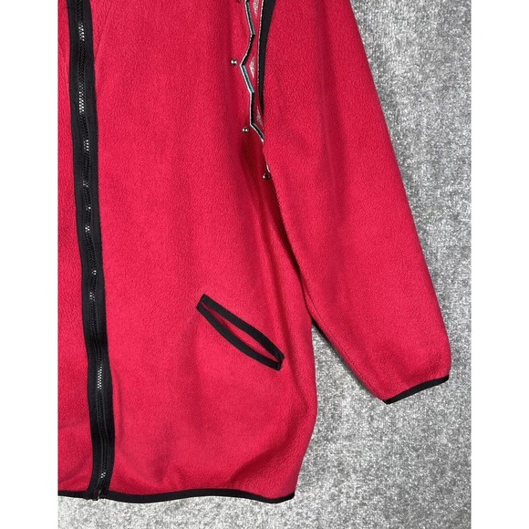 Bob Mackie Wearable Art Oversize Full Zip Fleece Jacket Womens Large Embroidered - Picture 6 of 14